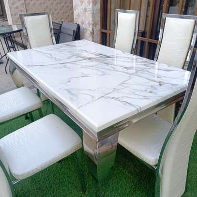 6-Seater Marble Imported Dining Set image 2