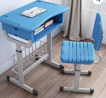 Adjustable Student Desk & Chair Set with Storage Shelf image 6