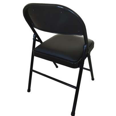 Black Leather Foldable Study Office Chair image 7