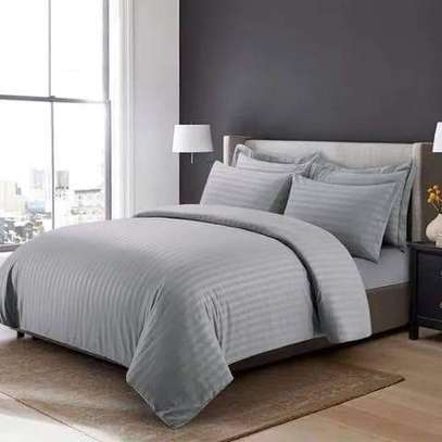 Premium cotton Egyptian white Striped bedsheets set image 8