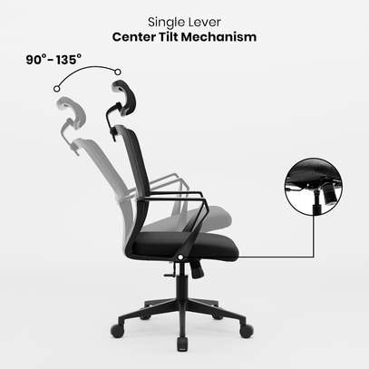 High-back orthopedic office seat image 7