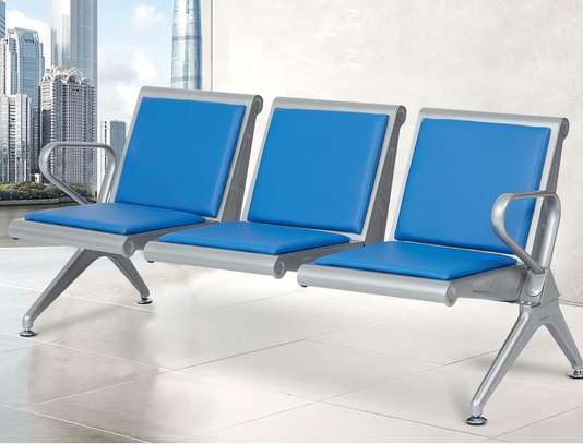 3-Link Leather Reception Bench image 14