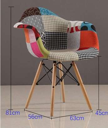 Dining Chair; Fabric Patchwork Dining Chair image 4