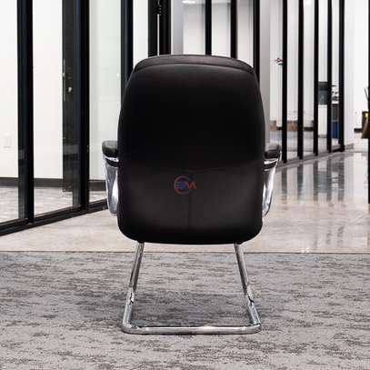 Office Chairs : Ergonomic Leather Guests Waiting Seat image 6
