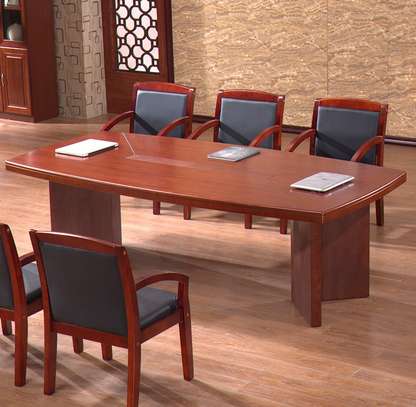 Mahogany 2.4m Curved Edge Conference Office Table image 6