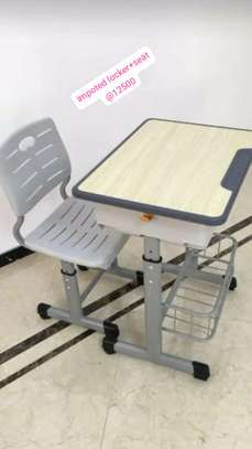 Adjustable Student Desk & Chair Set with Storage Shelf image 10
