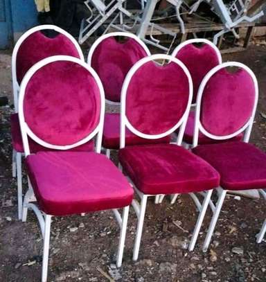 Padded steel dinning chairs image 7
