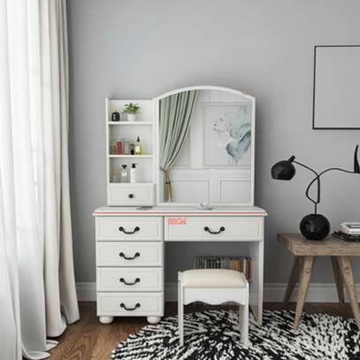 Dressing Table; White Dressing Table With Drawers image 2