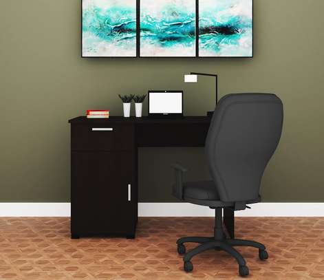 Office Desk: Matte Finish, Dark Wenge, Study Work Table image 2