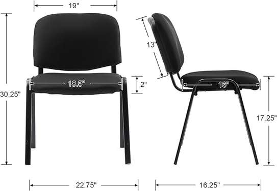 Stackable Guest Chairs with Upholstered Back image 3