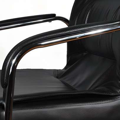 Office Chair: Chrome Leather Visitor's Office Chair image 4