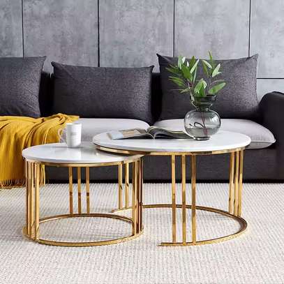 Dining Table; Elite Designer Marble Nesting Coffee Table image 2