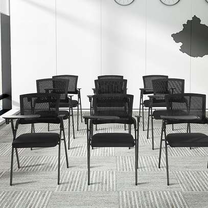 Office Chairs: Mesh Conference Chair with a Writing Pad image 3