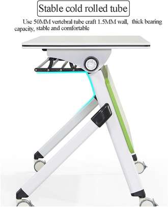 Folding Table: Pull-out Desk With Privacy Flaps, White image 6