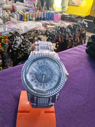Diamond Style Silver Watch Rhinestone Detail image 2