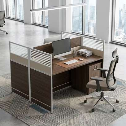 Two Way Brown Office Workstation image 9