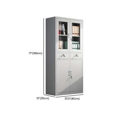 Dove Grey Steel Supplies Cabinet with Locker image 2