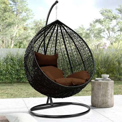 Metallic Base Rattan Outdoor Swing Chair image 5