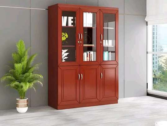 3 door mahogany wooden file cabinet image 3