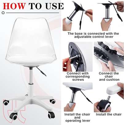 Swivel Eames Plastic White Chair image 5