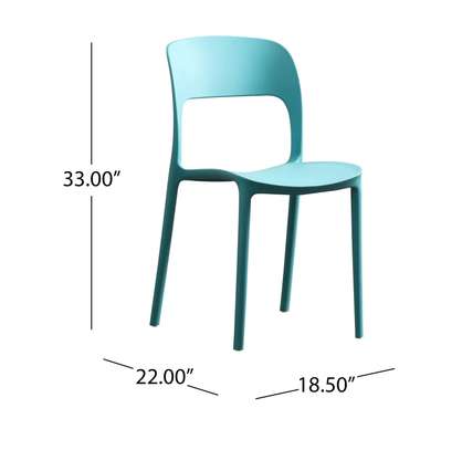 Plastic chair: Green Plastic Armless Outdoor Chair image 5