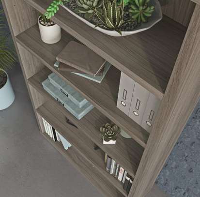 Wooden Rectangular Open Bookshelf image 8