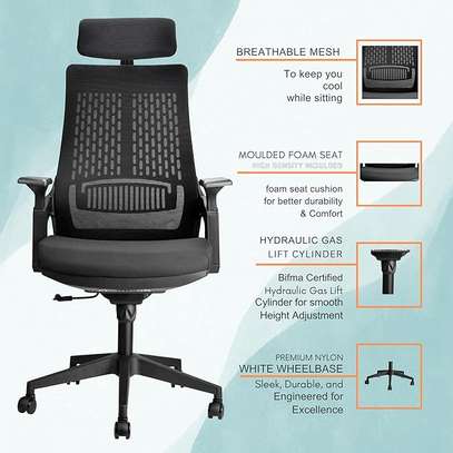 Office Chair: High Back Orthopedic Chair For Office Comfort image 5