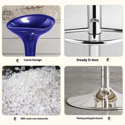Barstool: Plastic Blue Adjustable Barstool image 4