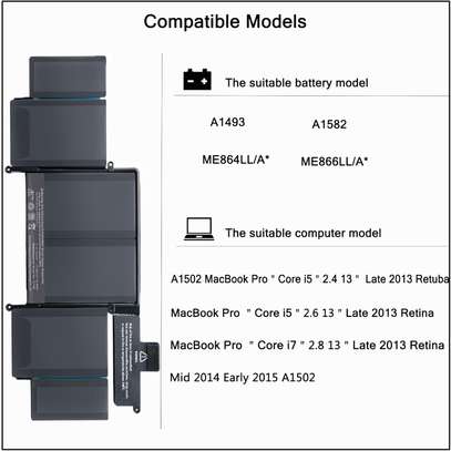 A1502 MacBook pro Battery A1493 A1582 for 13 Inch Retina image 2