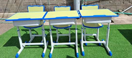 Adjustable School Desks & Chairs Set image 8