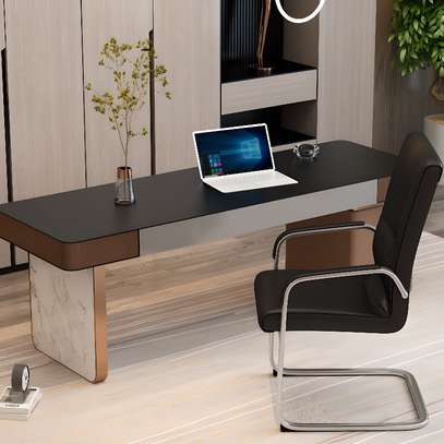 Leather Fixed Highback Chair with Back Support image 3