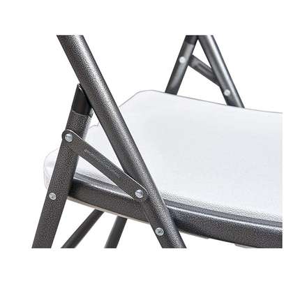 White Home Plastic Patio Folding Dining Chair image 4