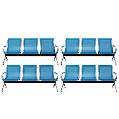 3-Seater Steel Hospital Reception Quest Bench image 5