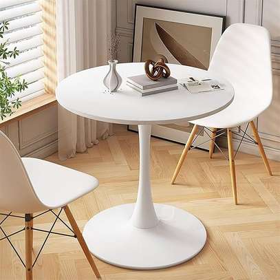 Dining Table; 1200MM White Round Marble Dining Table image 5