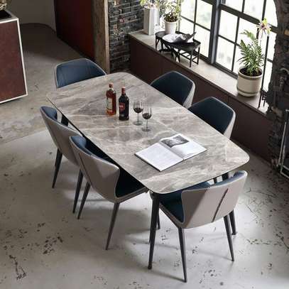 Dining Set; Marble 4 Seater Dining Tables image 6