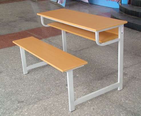 2 seater modern school desk with a bench image 5