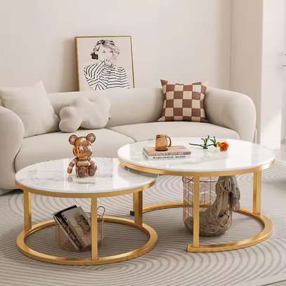 Coffee Table; Fancy Contemporary Marble Coffee Table image 4