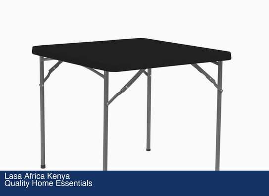 LASA Square 86cm Folding Card Table - Black image 3
