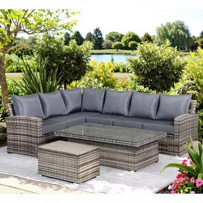 Outdoor Rattan L-Shaped Sofa for Patio and Garden Comfort image 3