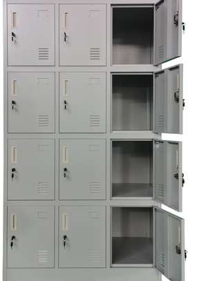 OFFICE CABINET: 12 Locker White Metal Cabinet image 5
