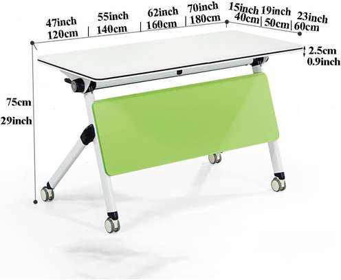 Folding Table: Pull-out Desk With Privacy Flaps, White image 2
