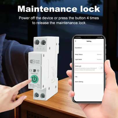 63a Din Rail Wifi Smart MCB With KWH Power Metering Tuya App image 3
