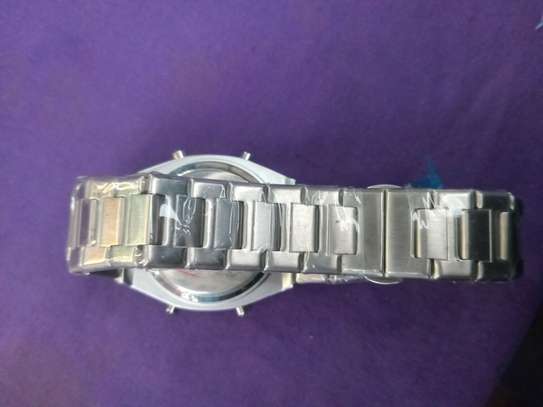Men's Stainless Steel Watch with Green Dial & Date image 3