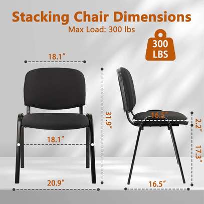 Office seat: Stackable Waiting Room Chair- Black image 2