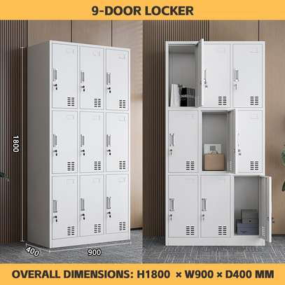 9 Locker Metallic Storage Cabinet image 5