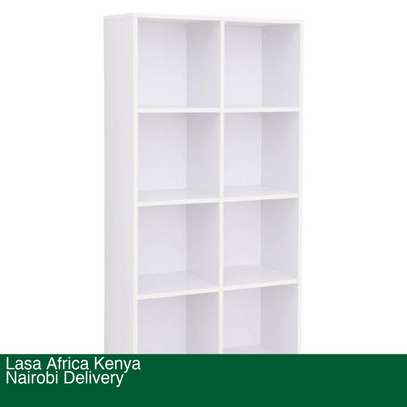 Lazava 8-shelf Cube Bookcase - White Wooden Sto... image 3