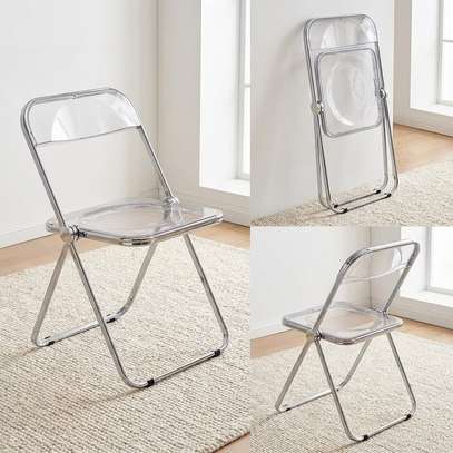 Armless Clear Foldable Plastic Chair image 12
