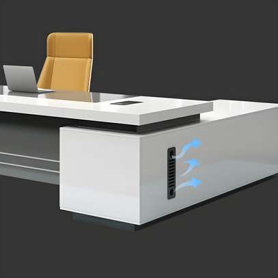 Office Desks: Executive L-shape Desk With 2 File Drawers image 2