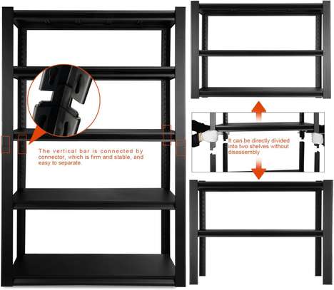 5-Tier Large Metallic Shelving Utility Rack image 3