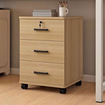 3-Drawers modern wooden office pedestal image 6